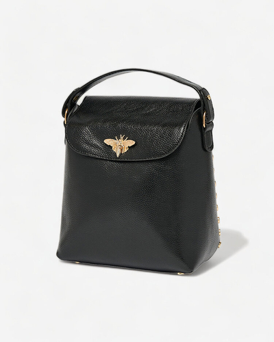 Royalfashion Schwarze Damenhandtasche mittlerer Größe