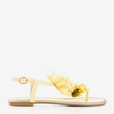Gelbe Sandalen mit dekorativer Nosta-Blume - Schuhe 1