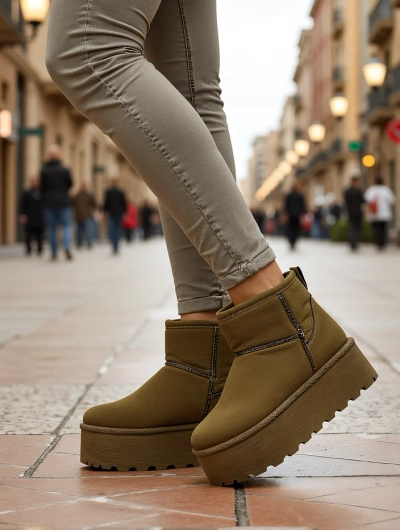 Royalfashion Kurzstiefel Damen Schneestiefel-Stil Wiebi