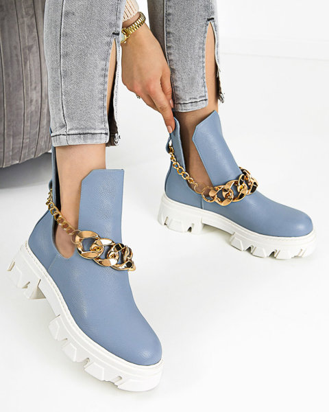 Blaue Damenstiefel mit Kette Tenkay - Footwear