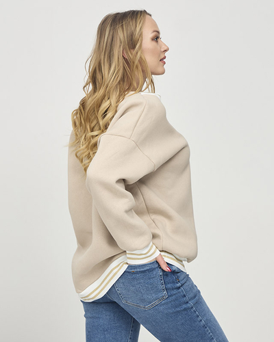 Isoliertes Damen-Sweatshirt in beige- Kleidung