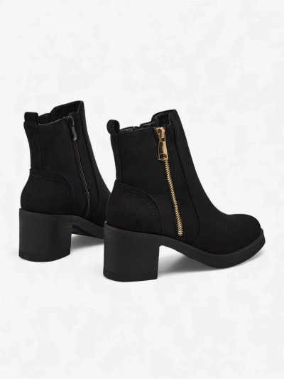 Damen Stiefeletten aus Eco-Wildleder mit Blockabsatz Arshena