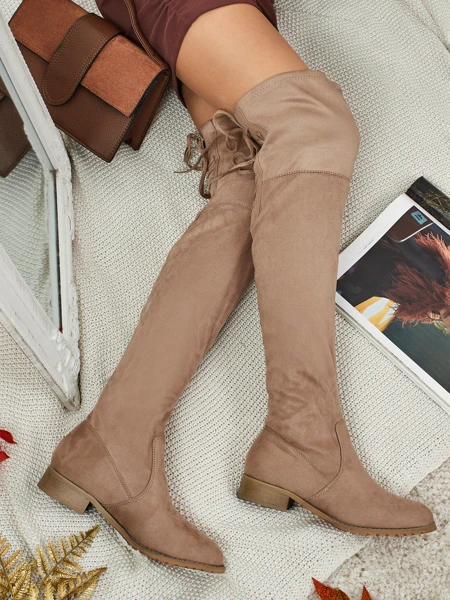 Damen Overknee-Stiefel Denvoria aus Eco-Wildleder