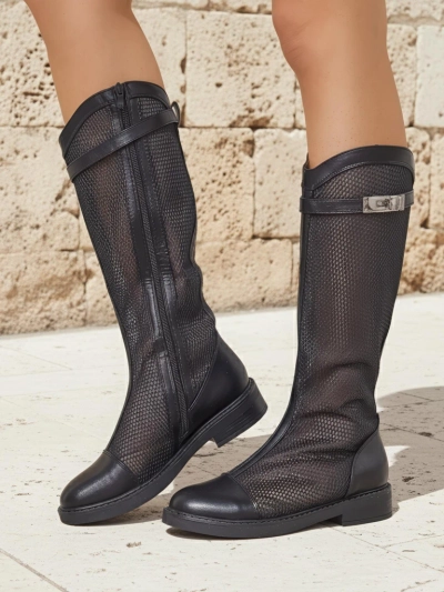 Royalfashion Hoch perforierte Damen-Stiefeletten Ovittole