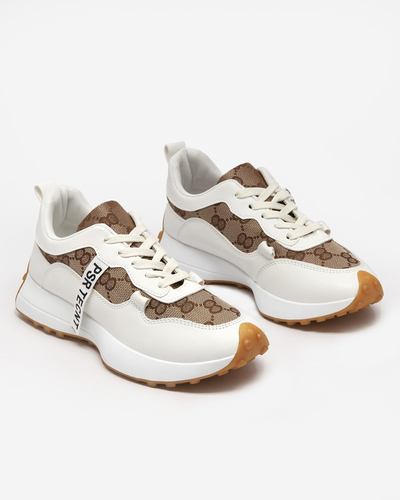 Weißer Damen-Sportschuh mit modischem Tentis-Muster - Footwear