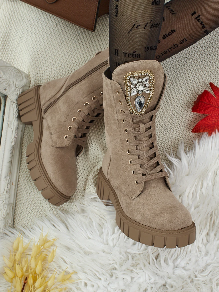 Royalfashion Damen hohe Worker Stiefeletten Suboo