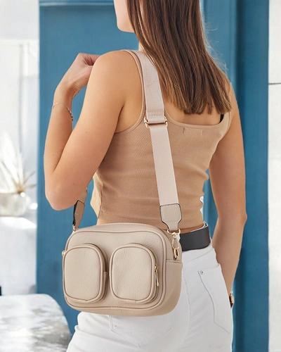 Royalfashion Kleine Damenhandtasche aus Ökoleder mit Taschen