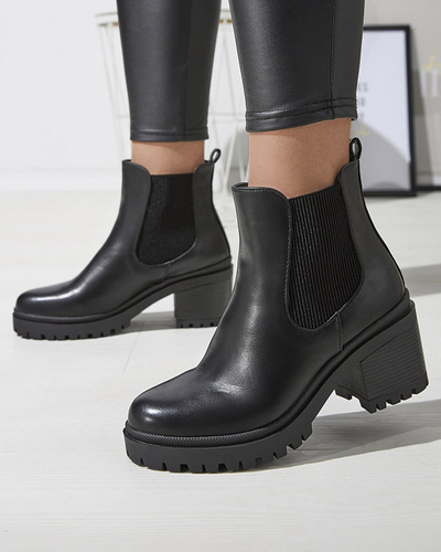 OUTLET Schwarze Damenstiefel auf einem Pfosten Foccillo- Footwear