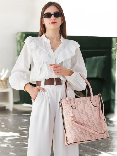 Royalfashion Handtasche aus Lackleder für Damen mit Prägung