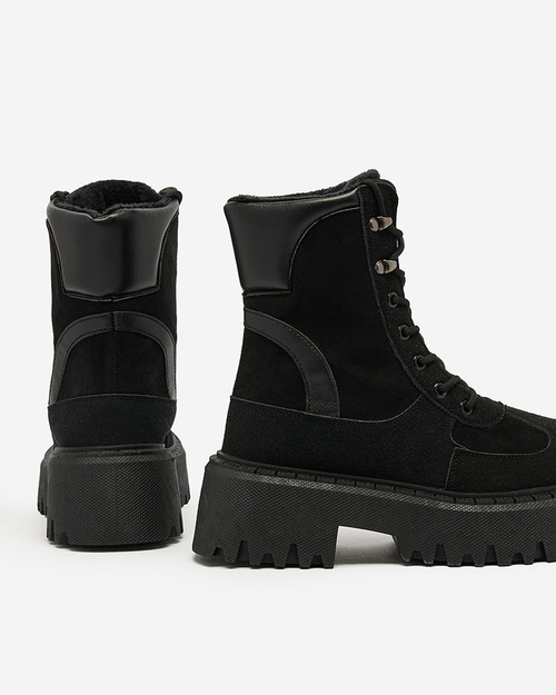 Royalfashion Чорні жіночі черевики Macnev на шнурівці