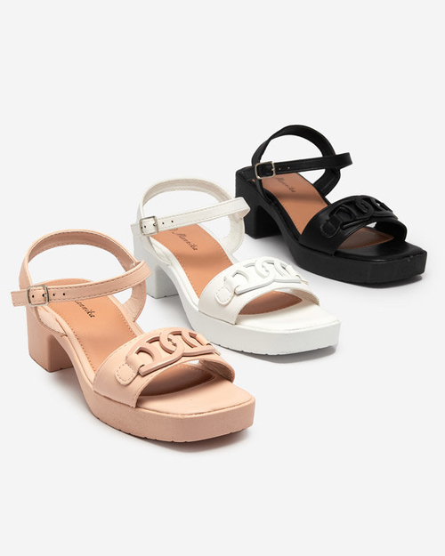 OUTLET Бежеві жіночі босоніжки на пост Frokio - Взуття