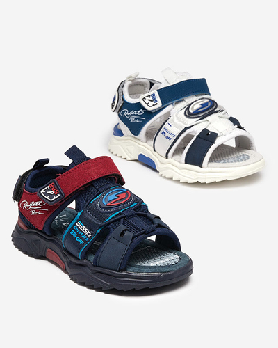 Білі та темно-сині босоніжки для хлопчиків з липучками Roser-Footwear