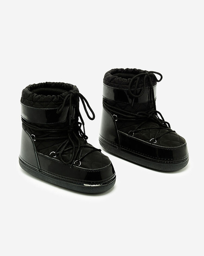 Royalfashion Schwarze rahmengenähte Damen-Schneestiefel Yevnoiela