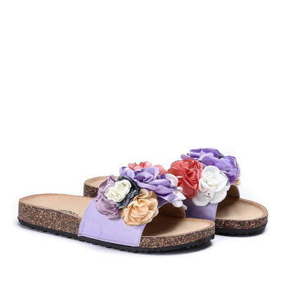 Lila Flip-Flops mit dekorativen Blumen Vilena - Footwear 1