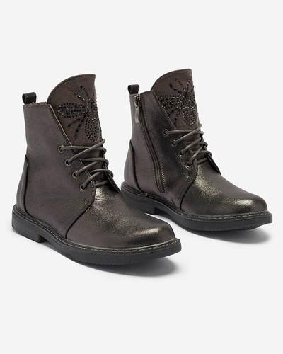 Hohe Graphit-Mädchenstiefel mit Glitzer Wirma- Footwear