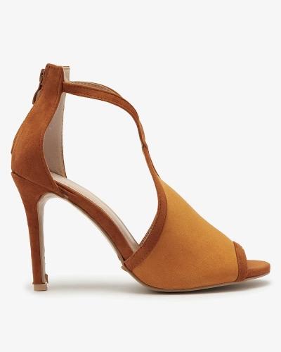 OUTLET Kamelgelbe Damen-Stiletto-Sandalen Ibbizo- Footwear