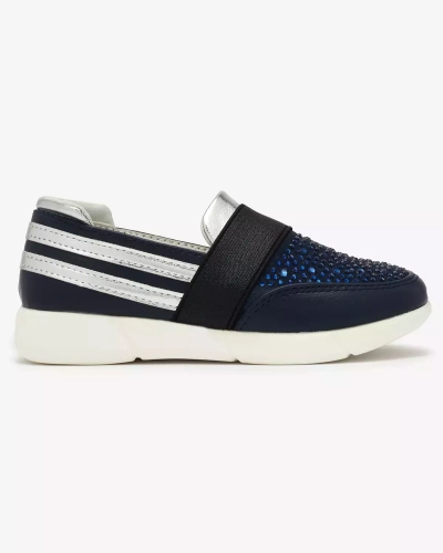 OUTLET Royalfashion Navy-schwarze Kinder-Slipper Ciarala
