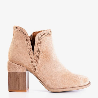 Hellbraune Stiefel mit quadratischem Absatz Lemere - Schuhe