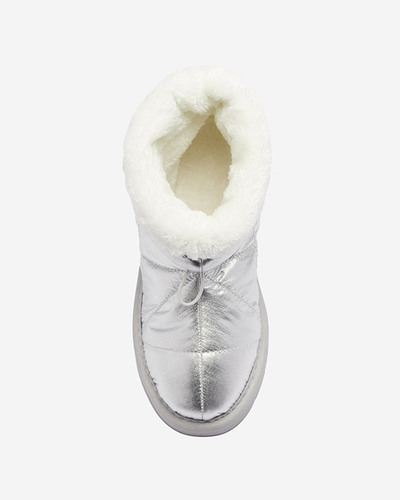 Silberne Damen Isolierte Stiefel a'la Schneestiefel Kaliolen - Footwear
