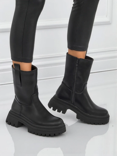 Höhere Damenstiefeletten aus Öko-Leder Scarlet Mist