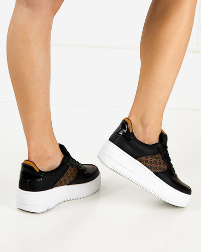 Schwarze Damen-Sportschuhe mit Glou-Print - Schuhe