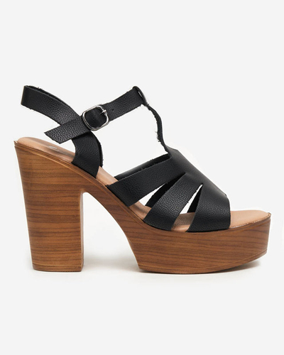 OUTLET Schwarze Damen-Sandalen mit hohem Absatz Mianka - Schuhe