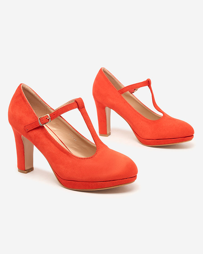 Royalfashion Orange Damen Öko-Wildleder Latopesa Pumps