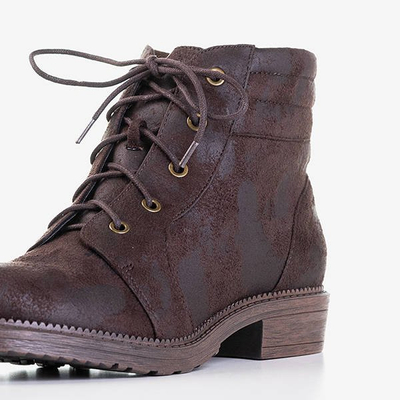 Dunkelbraune Damentaschen mit dekorativen Abrieb Tusyon - Schuhe