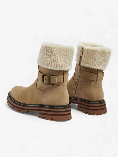 Öko-Leder Damen Stiefeletten mit Lammfell Merli