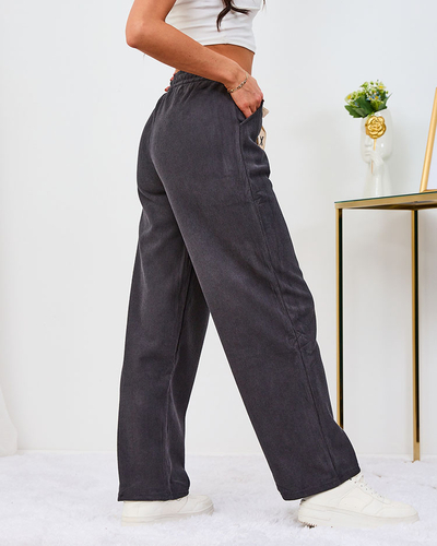 Royalfashion Warmed grey corduroy women's pants