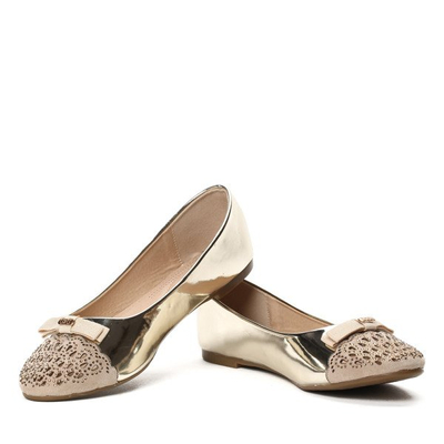 Złote baleriny - Obuwie