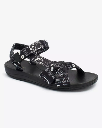 Royalfashion Schwarze Damensandalen mit Schleife Oyall