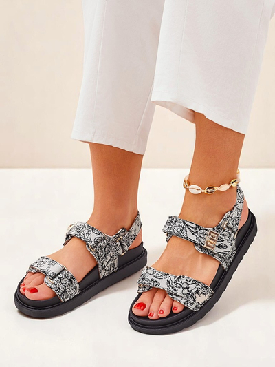 Royalfashion Damensandalen mit Allover-Print