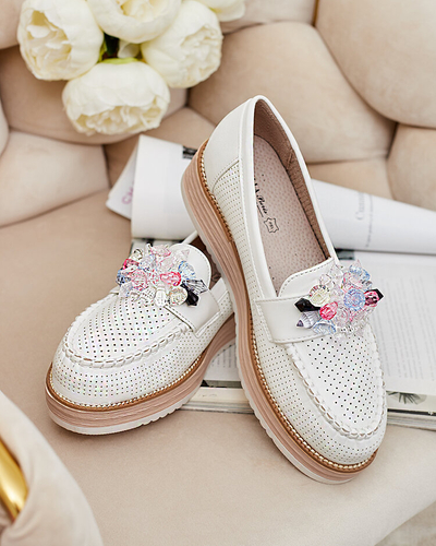 Royalfashion Mokassins mit bunten Steinen Restea