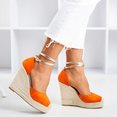 Orange Espadrilles auf einem hohen Keil Sablac - Footwear