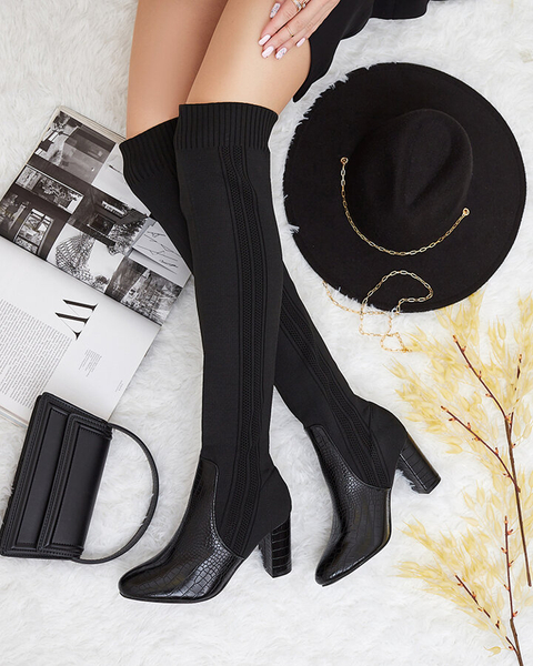 Royalfashion Жіночі чоботи-сліпони вище коліна Nolera