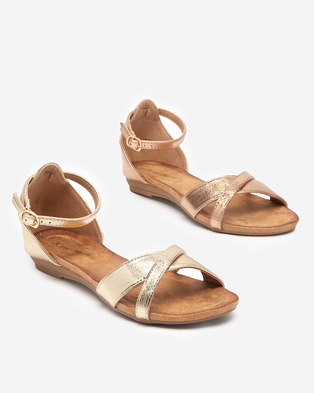 Gold Flache Damensandale Ruddi- Footwear