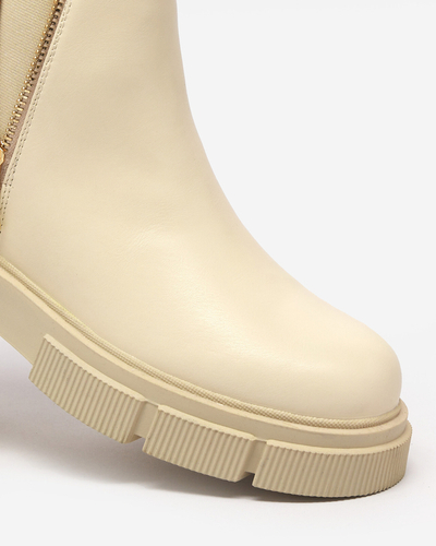 Cremefarbene Damenstiefel von Gusicia - Schuhe