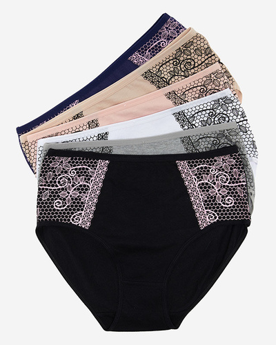 Baumwoll-Damen-Slip-Set mit Muster 6 / Packung - Unterwäsche