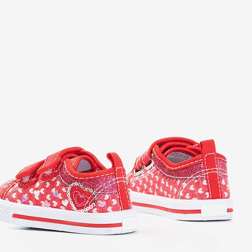 Дитячі червоні кросівки з сердечками Jacura - Взуття