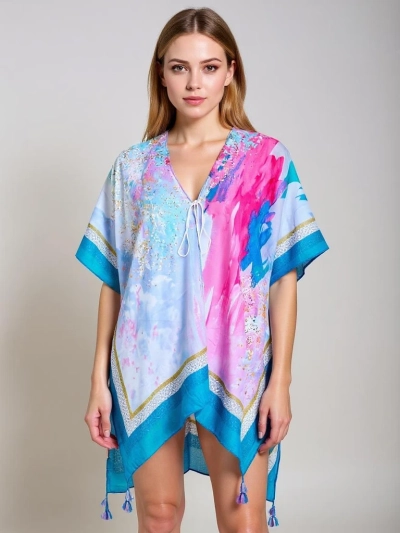 Royalfashion Calypso Pareo-Kleid – luftige, knielange Kreation, farbenfroh