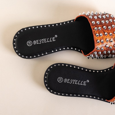Orange Frauenschuhe mit Maurella Nieten und Jets - Schuhe