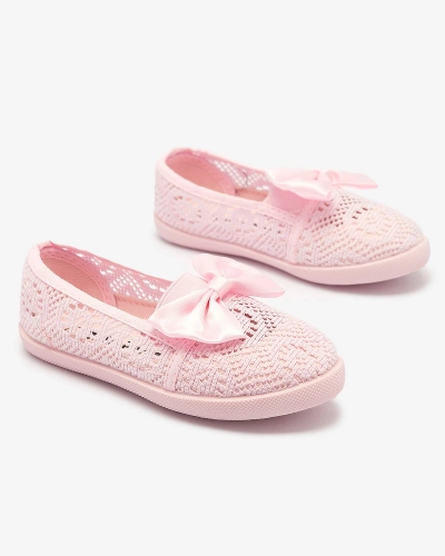 Schleifen-Sneakers für Mädchen in Hellrosa Lolisa - Schuhe