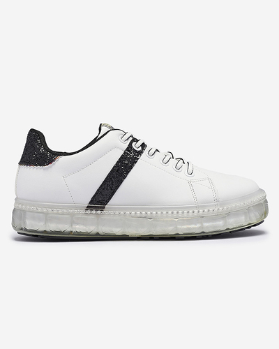 Жіночі спортивні кросівки білого кольору з чорними вставками Asxa- Footwear
