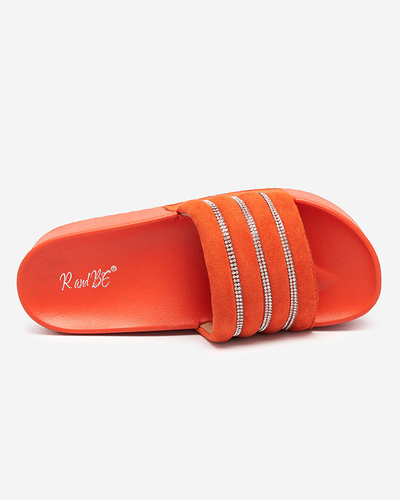 Помаранчеві жіночі шльопанці на платформі Sunavi