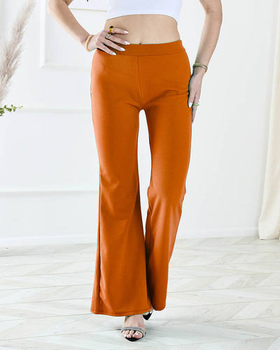 Orange weite Damen-Glockenhose - Kleidung