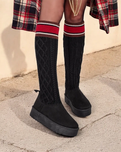 Royalfashion Damen Schneestiefel-Stiefel mit einem sockenähnlichen Schaft Kokumi