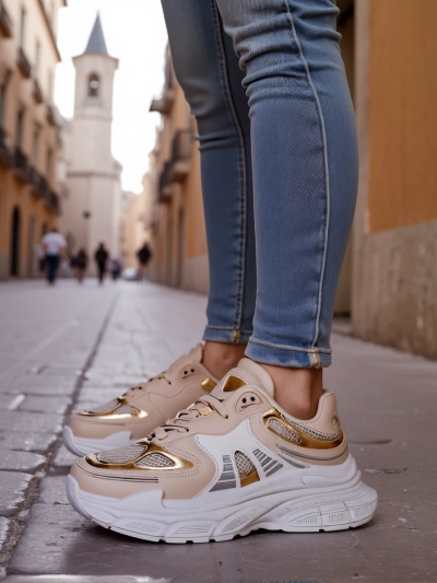 Royalfashion Damen Sneaker mit dicker Sohle Ovelba