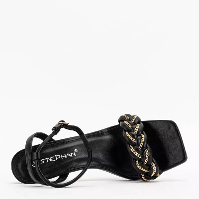 OUTLET Schwarze Damensandalen auf hohem Absatz von Tenedi - Schuhe