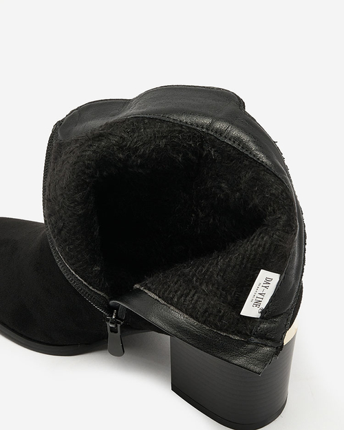 Royalfashion Чорні жіночі черевики на низькій шпильці Traestra